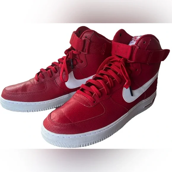 Nike Air Force 1 High Gym Red Perforated Men’s Size 12 Retro 2016 Rare - Picture 5 of 10